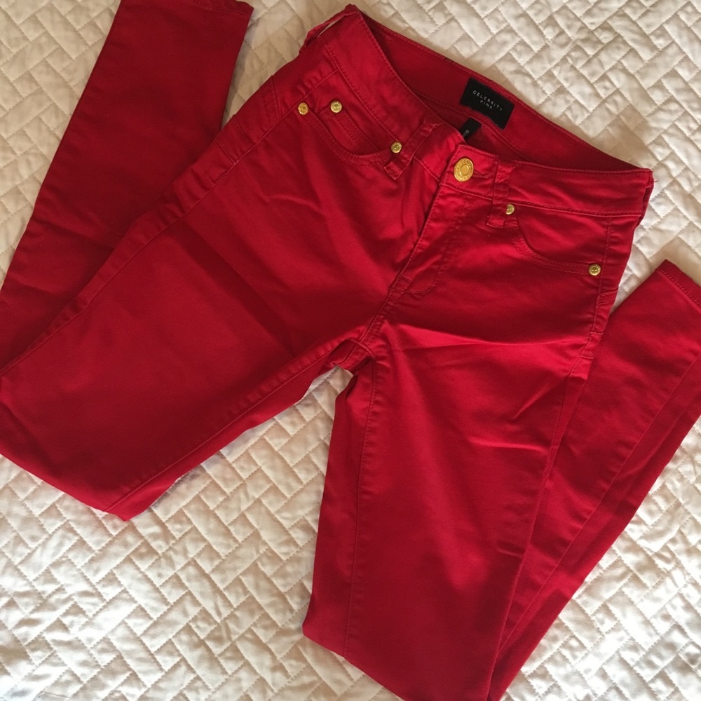 Celebrity Pink Skinny Jeans 0 Red